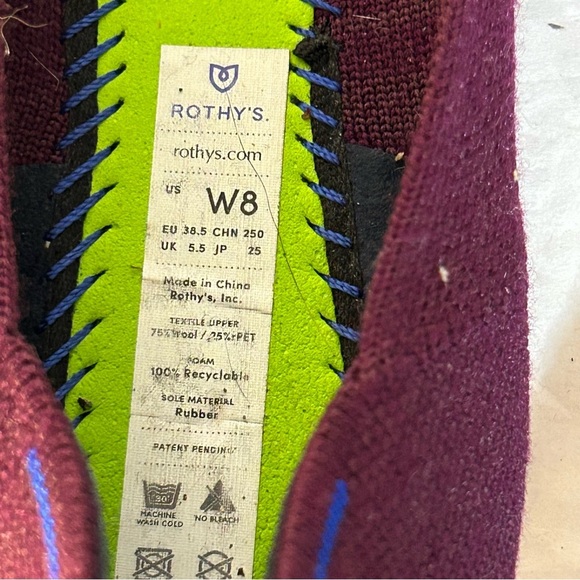 Rothys Merino The Point Womens Size 8 US Aubergine Purple Slip On Flat Shoes - Picture 12 of 13